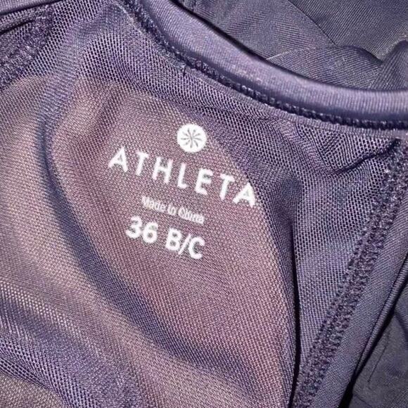 ATHLETA Side Scrunch Tankini Top in Navy size 36 B/C - Picture 11 of 11